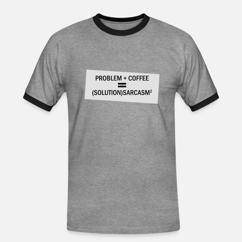 Problem Plus Coffee - Men's Ringer Shirt - heather grey/black