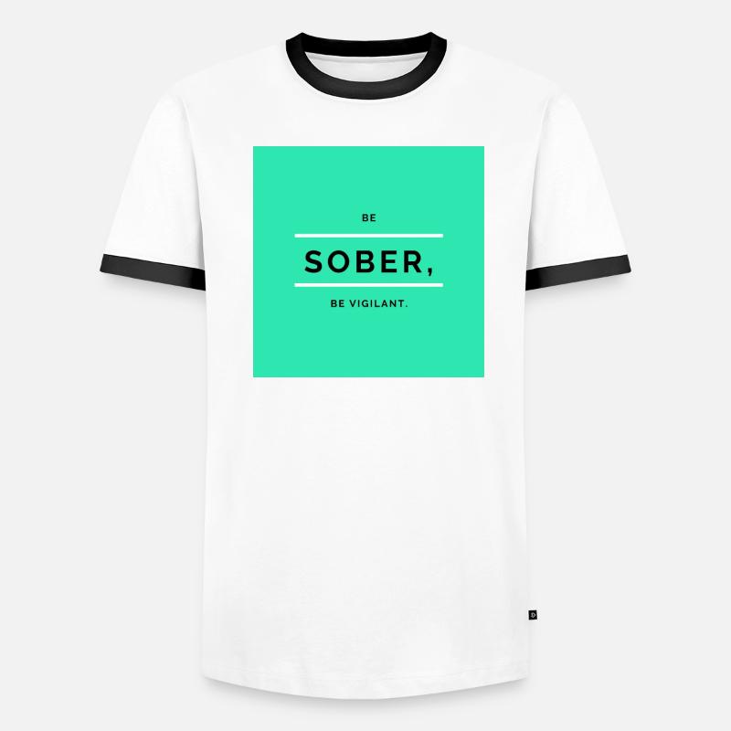 Sei nüchtern 4 Männer Kontrast-T-Shirt