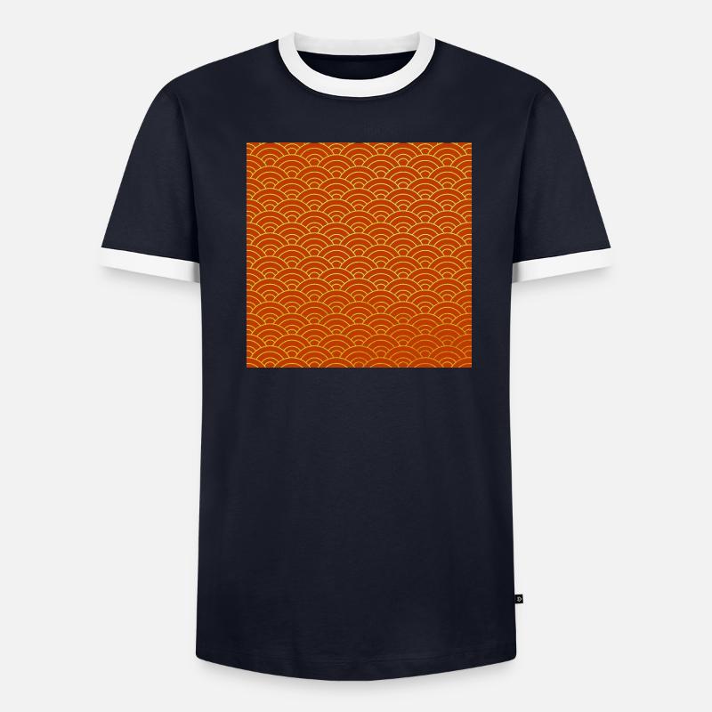 Japanese Wave Pattern Men's Ringer Shirt