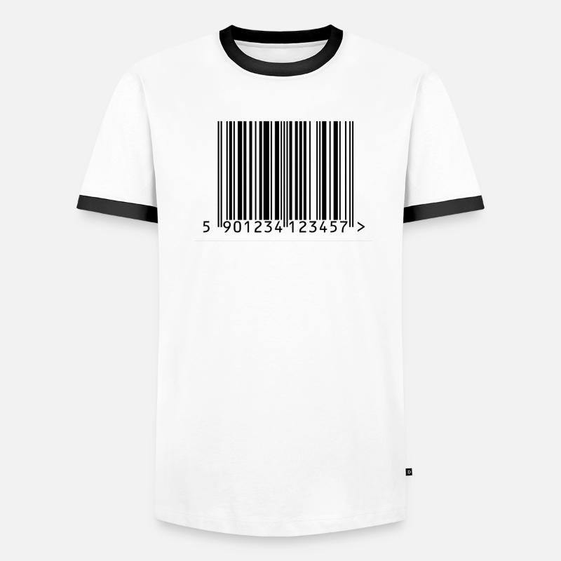 Conception de codes à barres T-shirt contrasté Homme