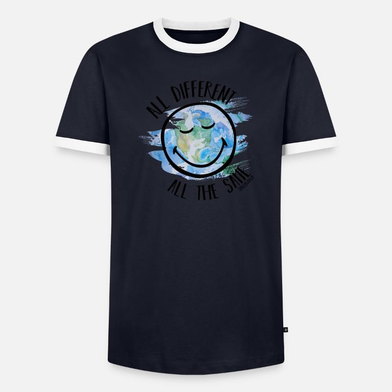All Different All the Same Smileyworld noir T-shirt contrasté Homme
