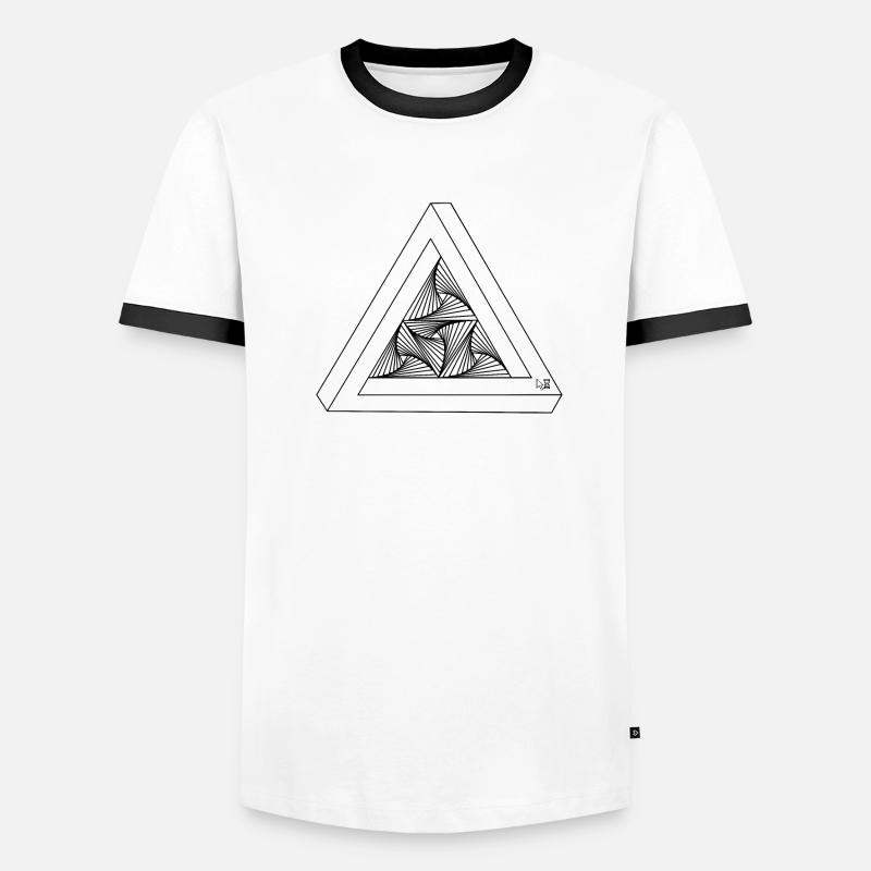 Triangle de Penrose blanc | Curseur T-shirt contrasté Homme