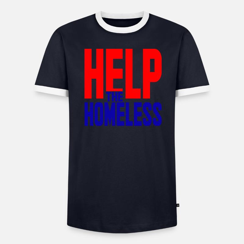 Aidez-les sans abri solidarité T-shirt contrasté Homme