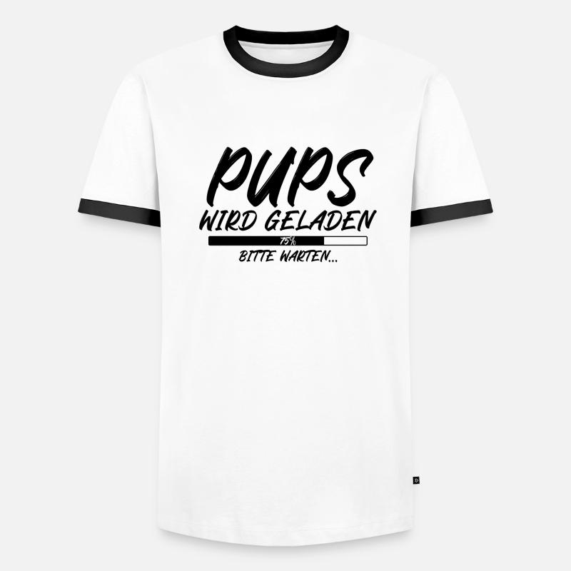 Pups wird geladen bitte warten Männer Kontrast-T-Shirt