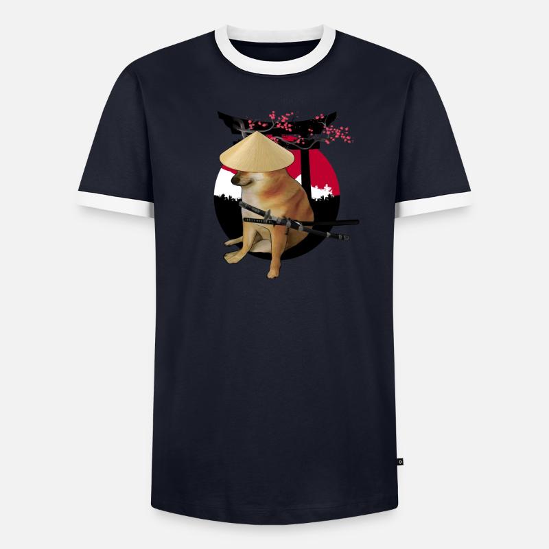 CHEEMS SAMURAI Männer Kontrast-T-Shirt