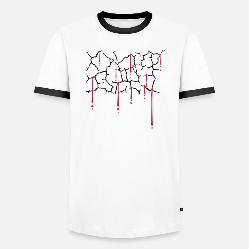 Blut Tropfen Risse Muster Männer Kontrast-T-Shirt