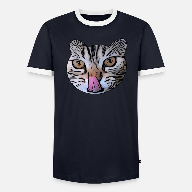 Chat léché T-shirt contrasté Homme