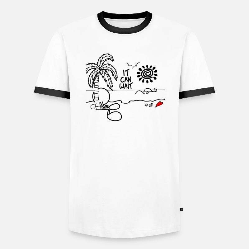 It Can Wait Plain Doodle Men's Ringer Shirt