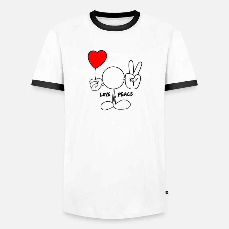 Love & Peace Plain Doodle Men's Ringer Shirt