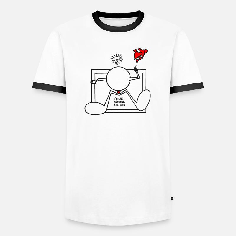 Think Outside The Box Plain Doodle Männer Kontrast-T-Shirt