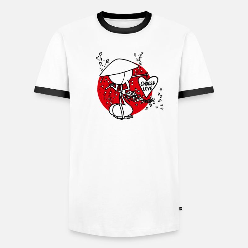 Samurai Of Hearts Plain Doddle Men's Ringer Shirt