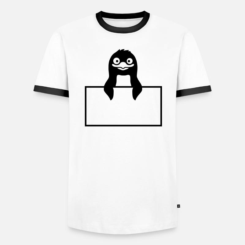 Insérer du texte Shield Penguin T-shirt contrasté Homme
