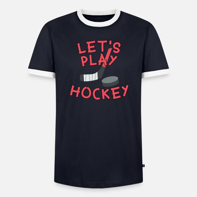 Let's play Hockey Original Geschenkidee Let's play Männer Kontrast-T-Shirt