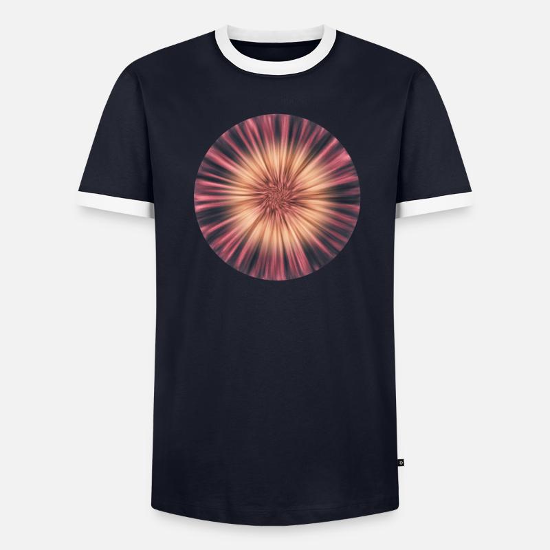 AbstractTie Dye Flower Pattern Männer Kontrast-T-Shirt