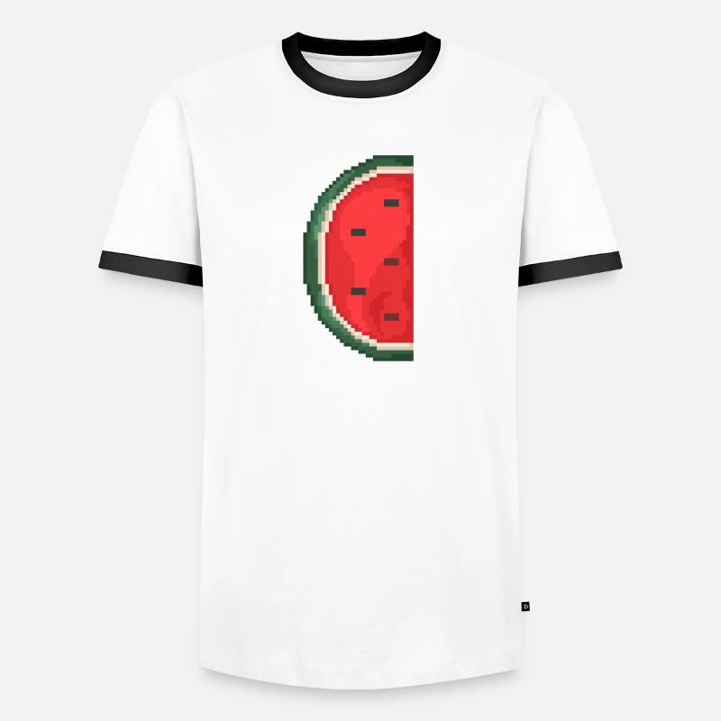Pixel Art Melon Pattern Variante 2 T-shirt contrasté Homme