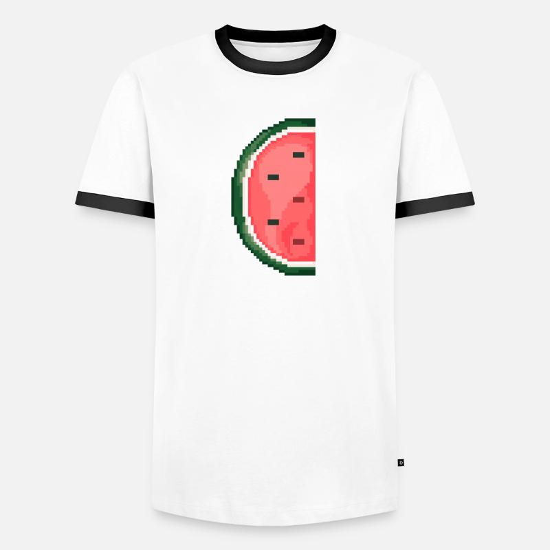 Pixel Art Melon Pattern Variante 1 T-shirt contrasté Homme