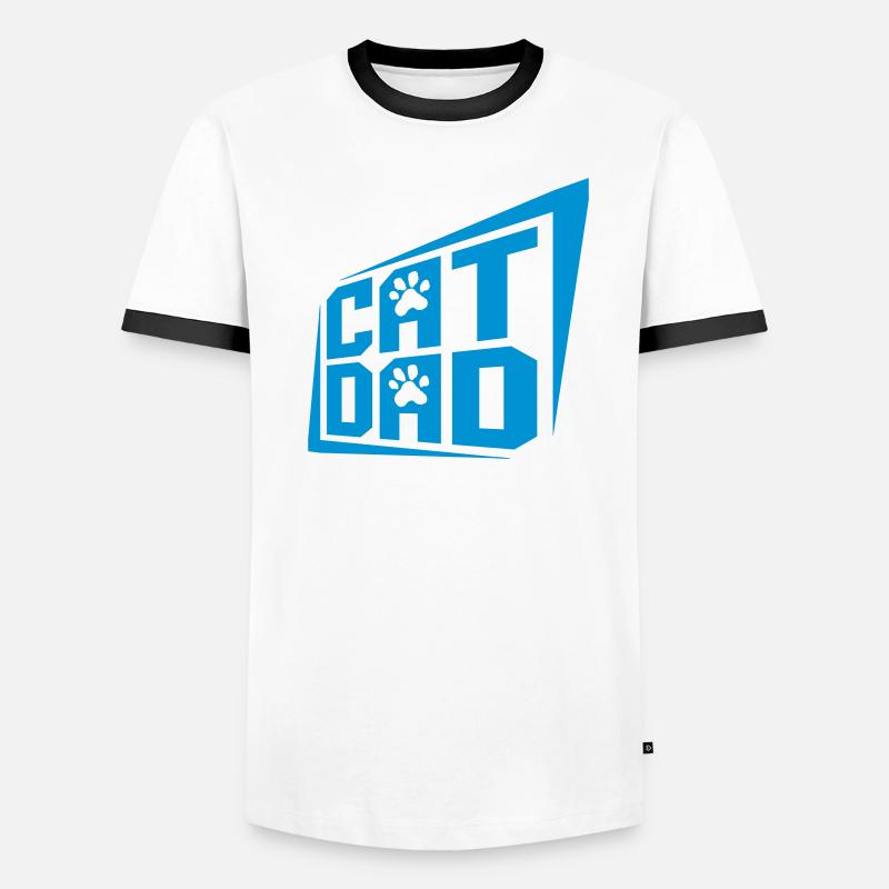 Conception du logo Cat Dad T-shirt contrasté Homme