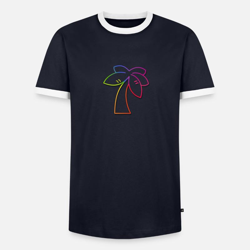 Regenbogen Palme Männer Kontrast-T-Shirt