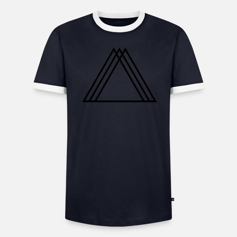 Triangles Black Mountain Abstract Geometric Men's Ringer Shirt