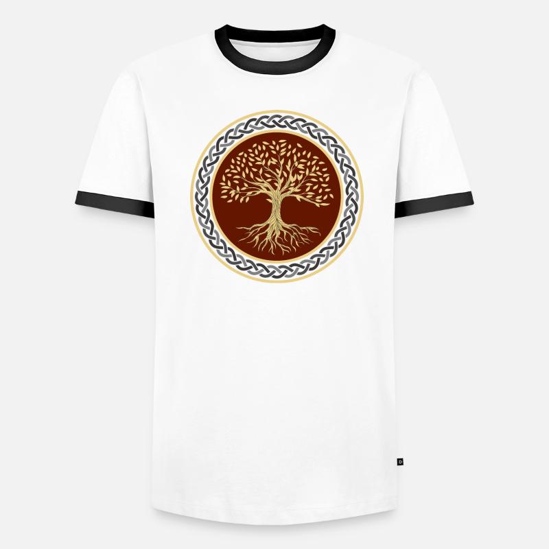 Baum des Lebens Wikinger keltischer Lebensbaum nor Männer Kontrast-T-Shirt