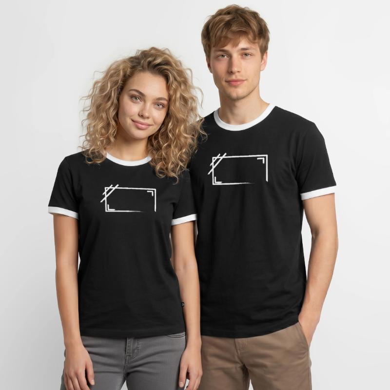 Weathered Rectangular Frame Strokes Men's Ringer Shirt