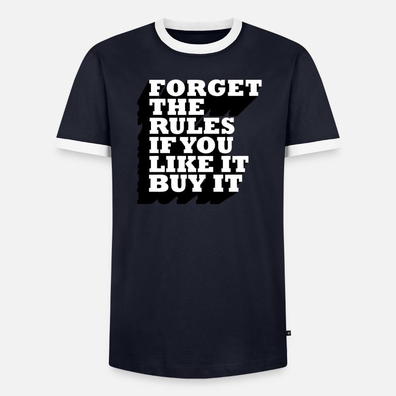 forget the rules noir et blanc T-shirt contrasté Homme