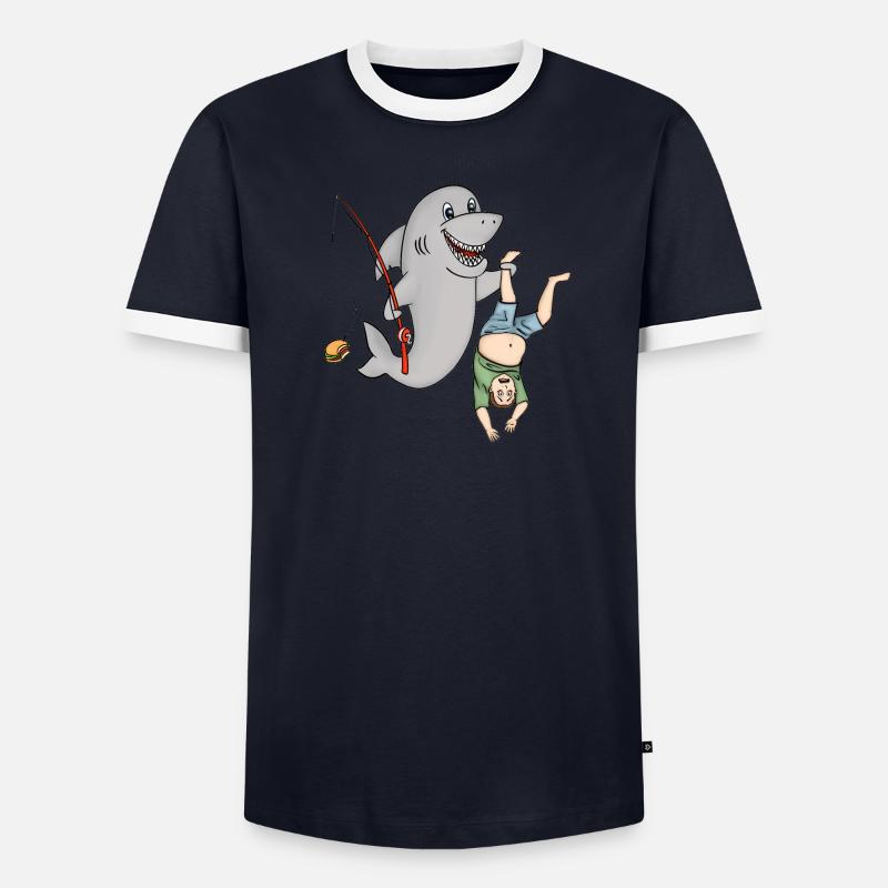 Requin avec humain T-shirt contrasté Homme