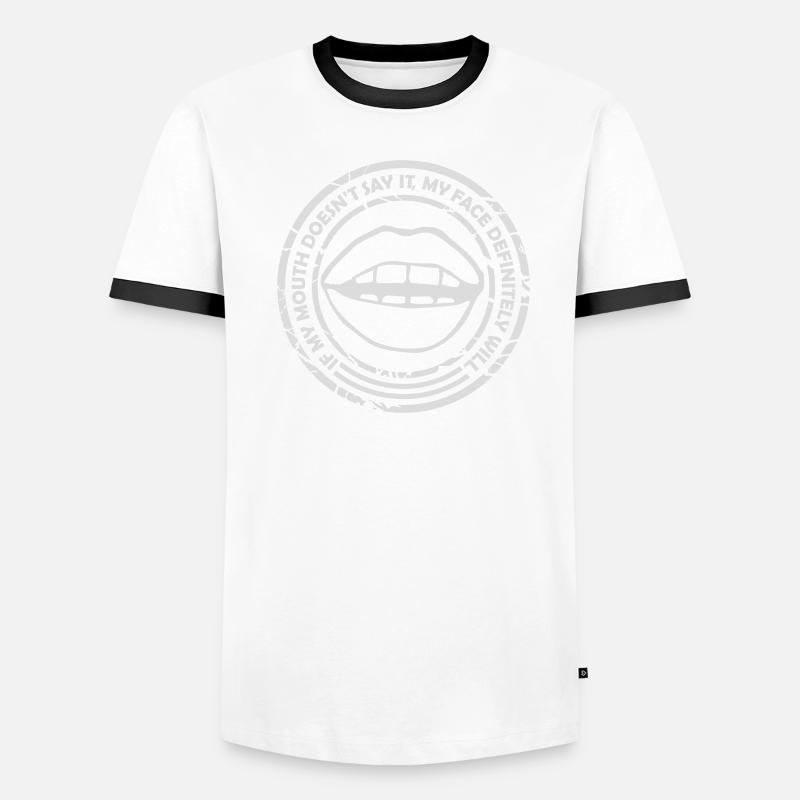 my face definitely will Männer Kontrast-T-Shirt