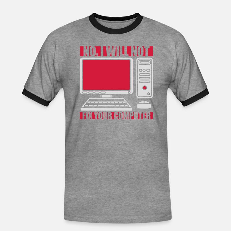 not fix your computer - Männer Kontrast-T-Shirt - Grau meliert/Schwarz