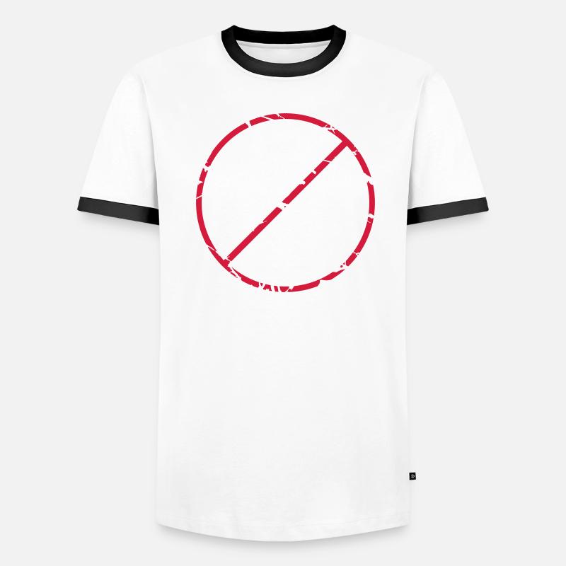 Durchgestrichen Zeichen Stop rund Männer Kontrast-T-Shirt