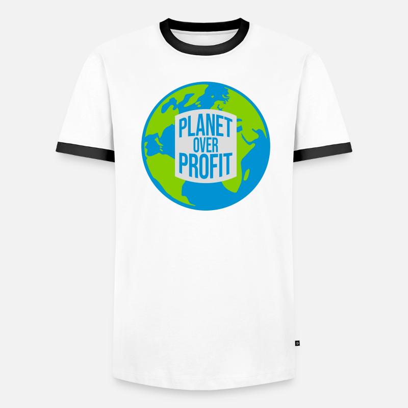 Planète sur le devis de profit T-shirt contrasté Homme