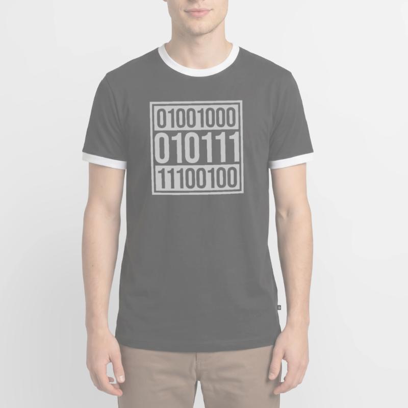 Langage de programme de code binaire T-shirt contrasté Homme