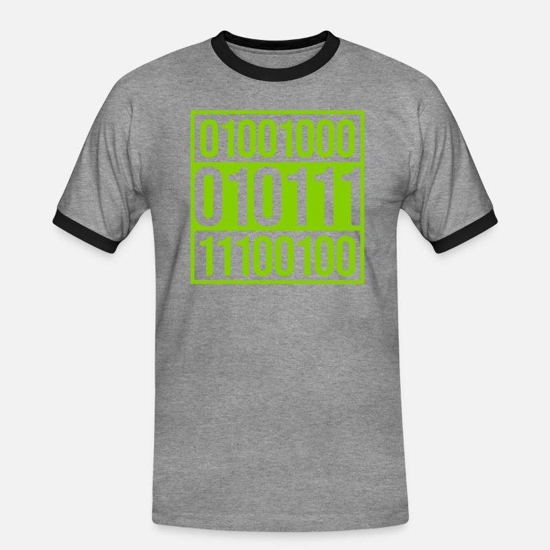 Binär Code Programm Sprache - Männer Kontrast-T-Shirt - Grau meliert/Schwarz