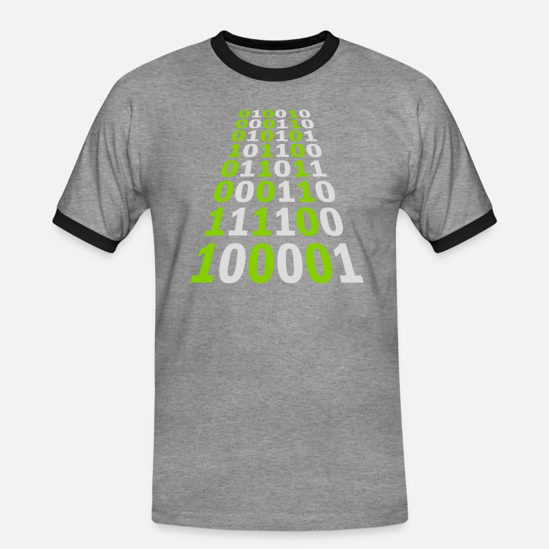 Binary Code Program Language - Men's Ringer Shirt - heather grey/black