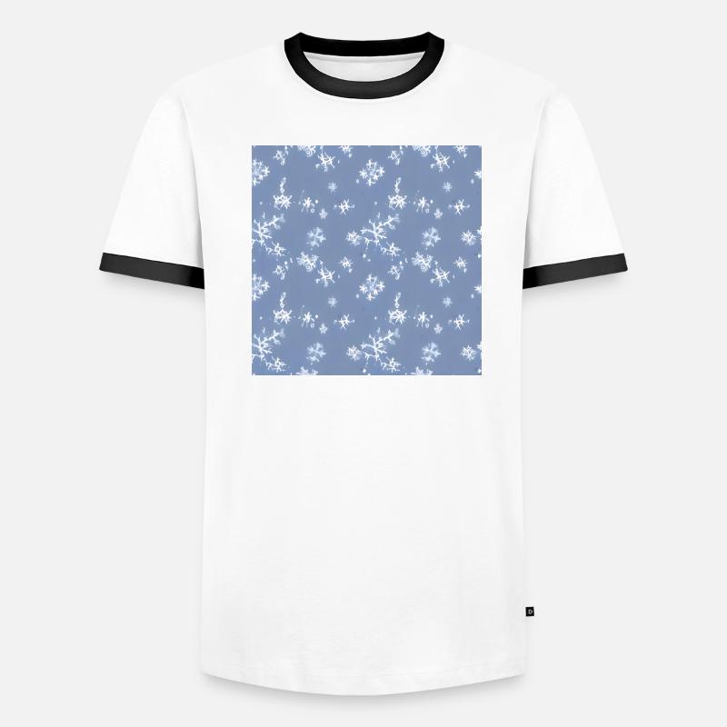 Snow pattern on a blue background Men's Ringer Shirt