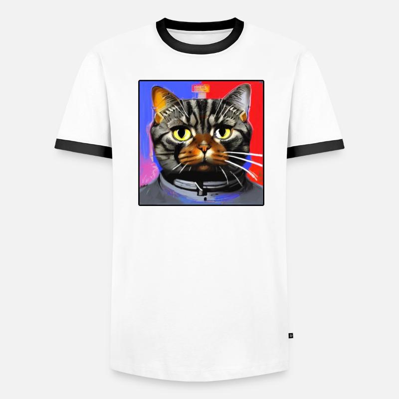 Chat de l’espace T-shirt contrasté Homme