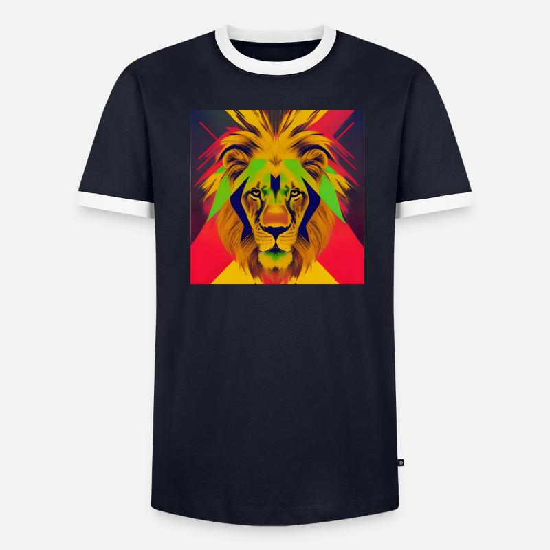Leone - Maglietta Contrast da uomo - grigio melange/nero