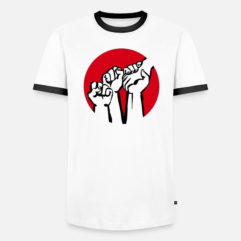 Fäuste1a Männer Kontrast-T-Shirt