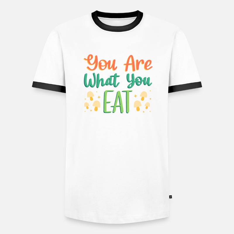 vous êtes ce que vous mangez végétalien T-shirt contrasté Homme