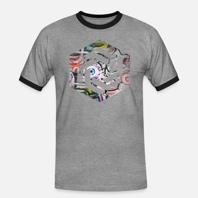 Hexagon-Programmierung Programmierer Codierung geometrisch - Männer Kontrast-T-Shirt - Grau meliert/Schwarz