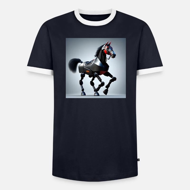 Robot Horse Version 1 Men's Ringer Shirt