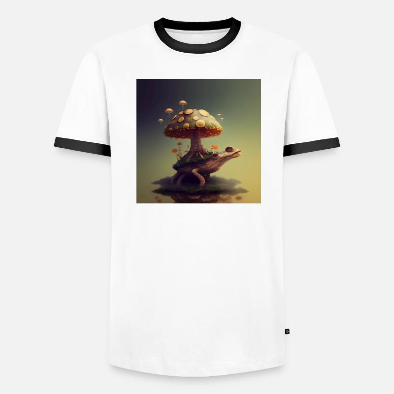 Trippy Turtle with Tree Growing on her Back Men's Ringer Shirt