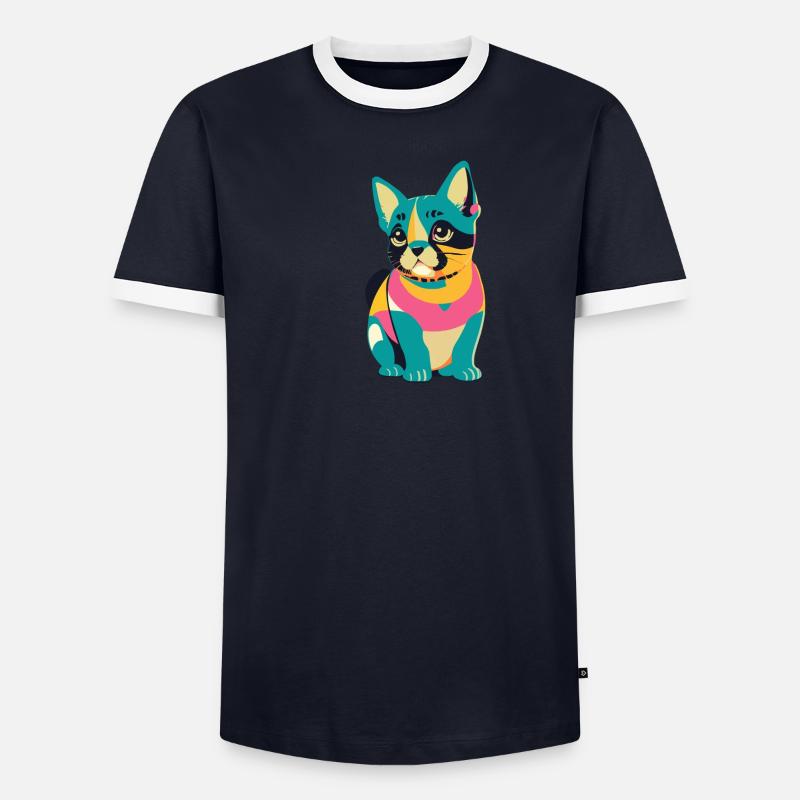 Chiot espiègle T-shirt contrasté Homme