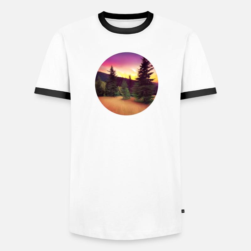 Trees in plain and mountain Men's Ringer Shirt