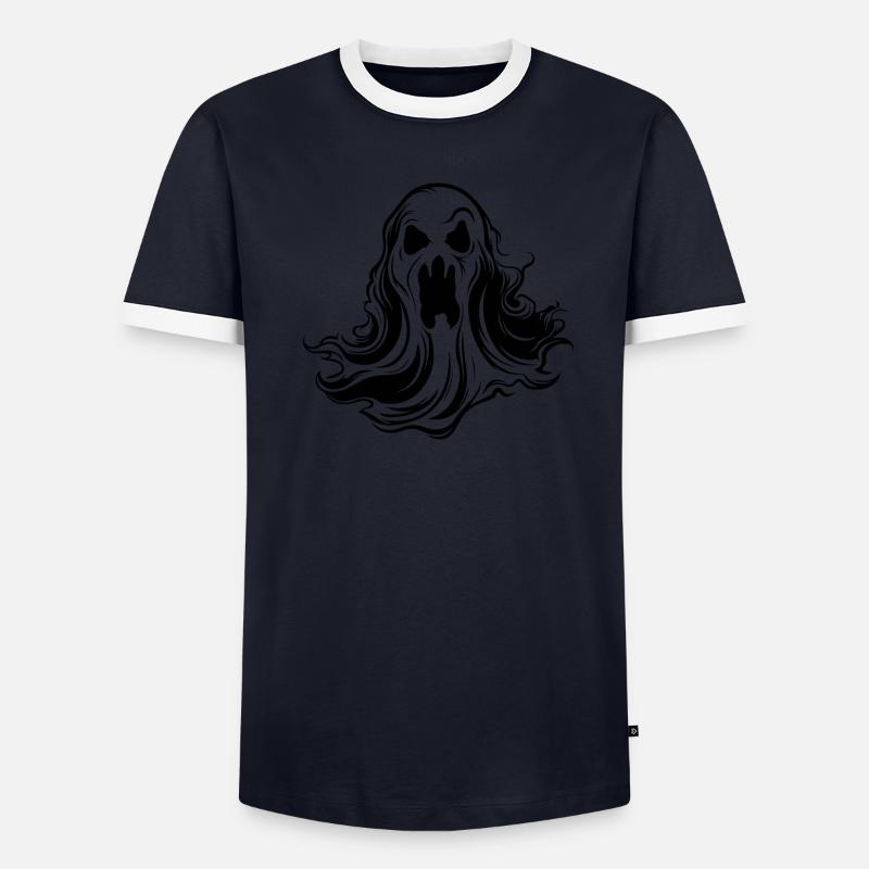 Ghost Ghosts Witching Hour Halloween Men's Ringer Shirt