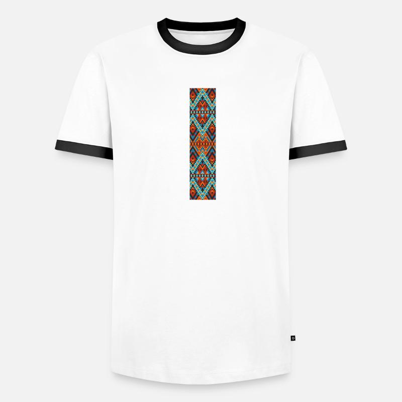 Buchstabe I- Boho-Design, buntes Monogramm Männer Kontrast-T-Shirt