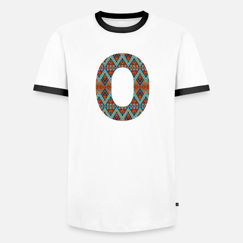 Buchstabe O- Boho-Design, buntes Monogramm Männer Kontrast-T-Shirt