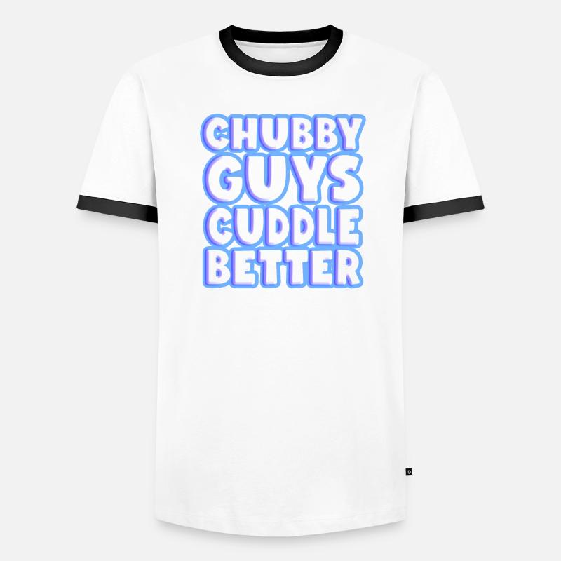 Chubby Guys Cuddle Better Men's Ringer Shirt