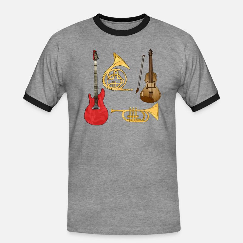 Musical instruments - Men's Ringer Shirt - heather grey/black