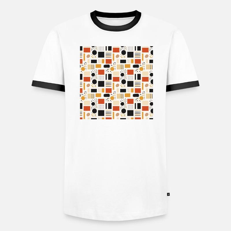 Abstract Geometric Seamless Repeat Pattern Shapes Men's Ringer Shirt